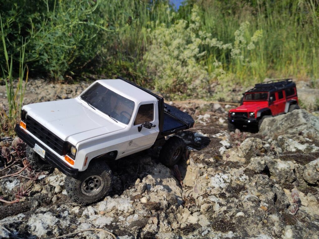 1:18 Modellautos beim "Rock Crawling", in diesem Fall "Glamour Shots" unserer letzten Tour.
